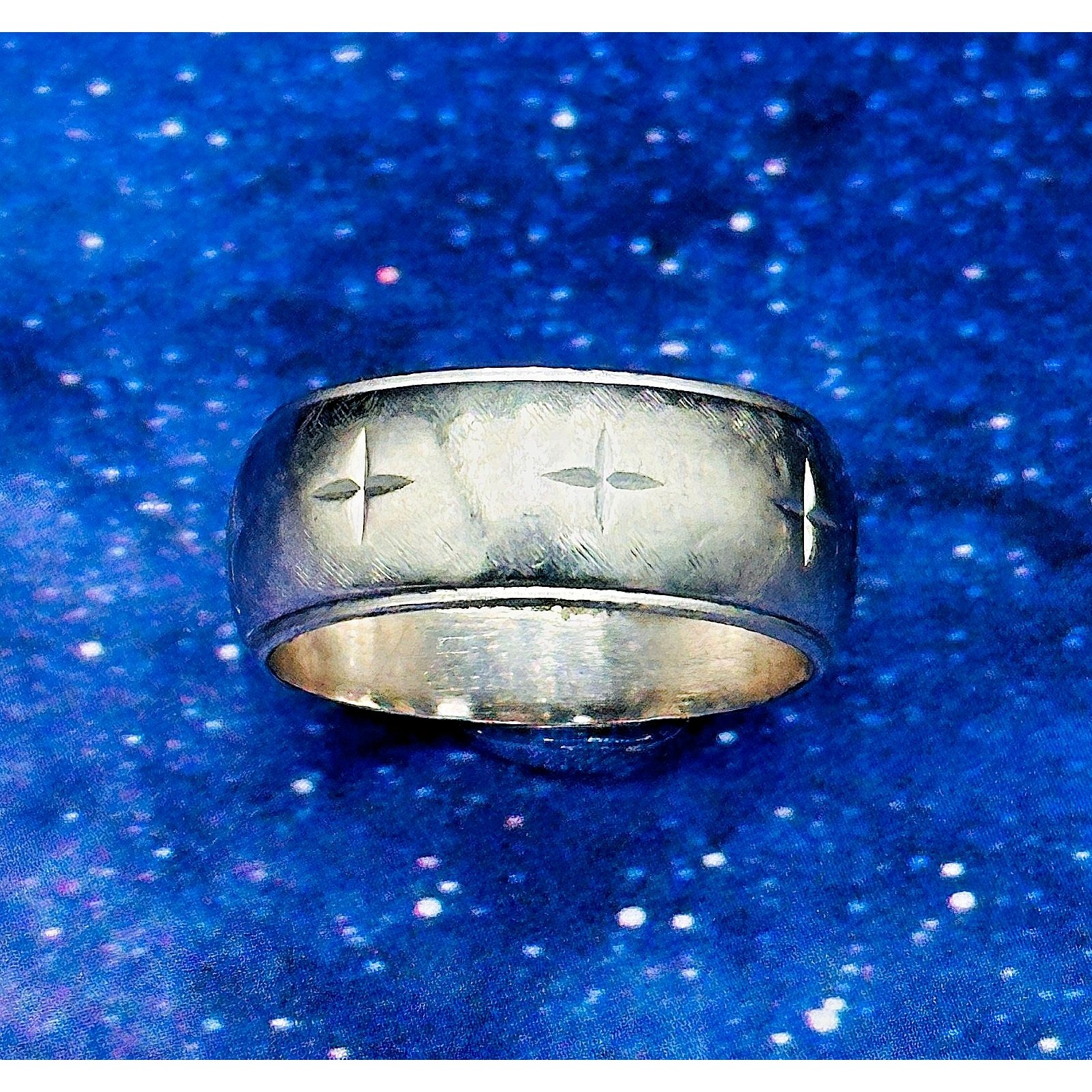 Vintage 14k White Gold Wedding Band7.5 Mm Wide, Substantial Weight | Provenance